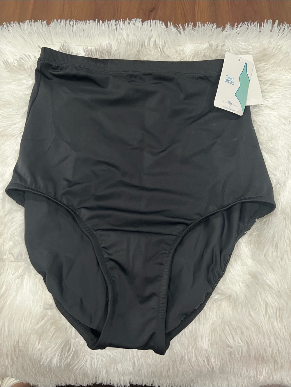 Black High-Waist Shaping Swim Bottoms